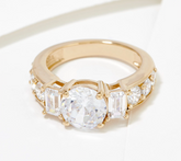 Diamonique x Jane Treacy's Gold-Over Sterling Silver Always Ring Size 6